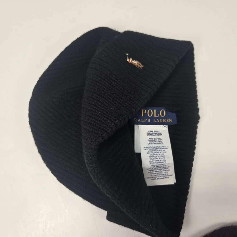 Ralph Lauren Signature Pony Polo Black & Juneberry(maroon & black) Beanie Duo(2) - Picture 4 of 7